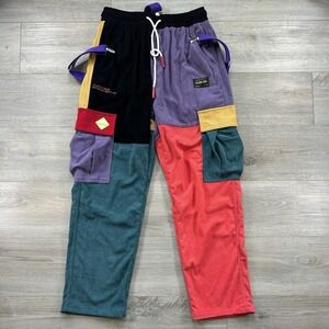 Aelfric Eden Small Corduroy Patchwork Embroidered Corduroy Cargo Suspenders